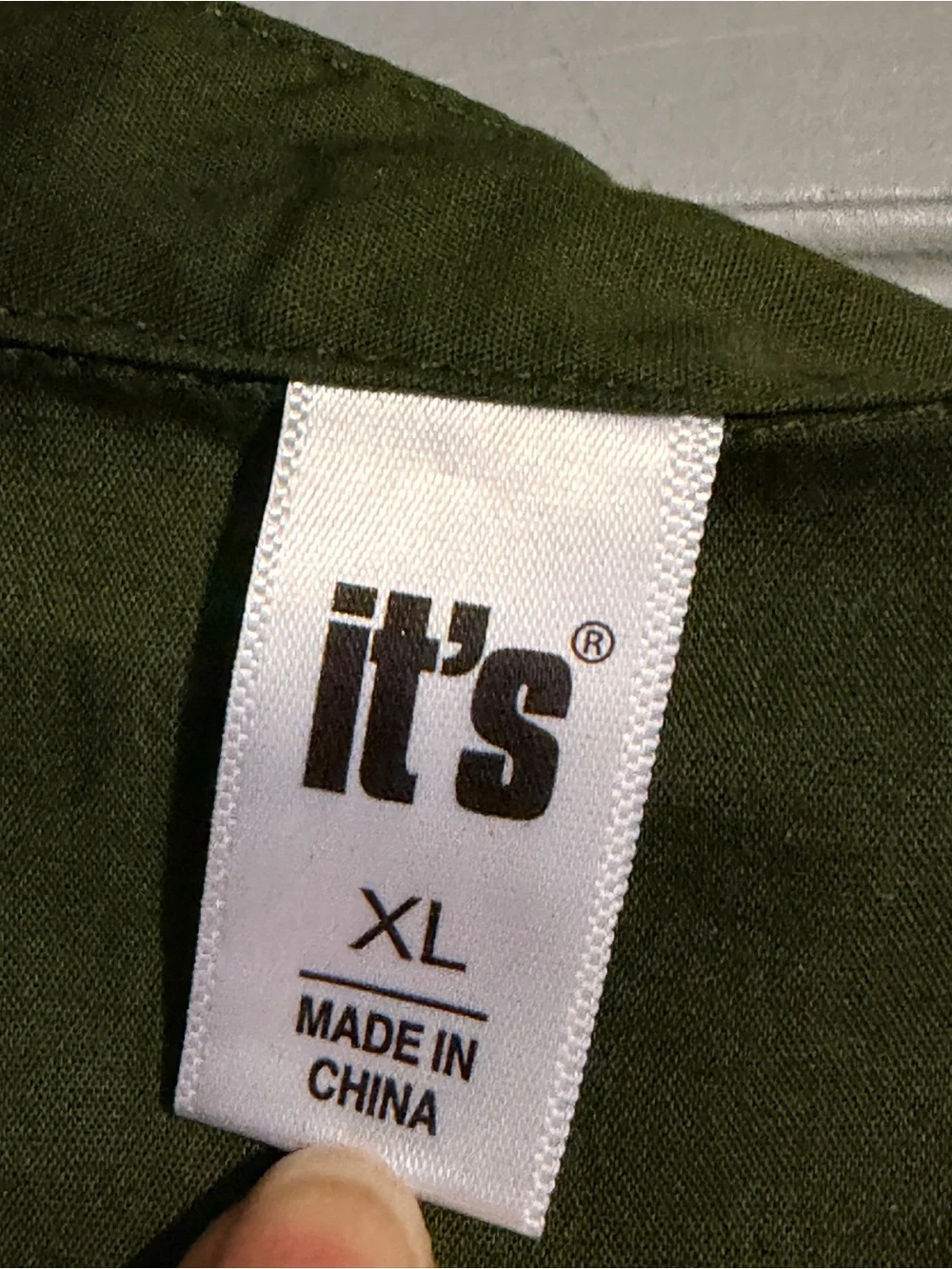 Girls' Olive Green Short Sleeve Button-Down Shirt with Black Pocket Trim